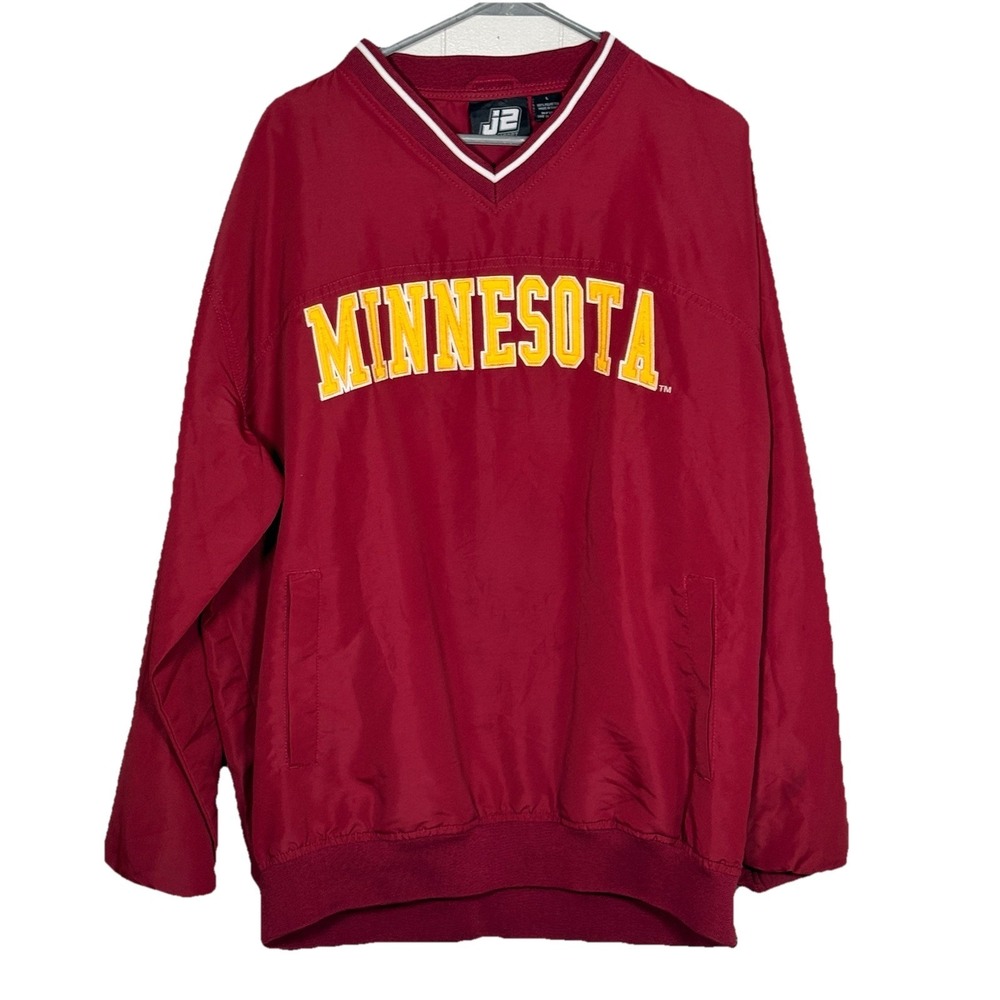 Vintage Minnesota Golden Gophers‎ Pullover Jacket Windbreaker V-Neck L NCAA